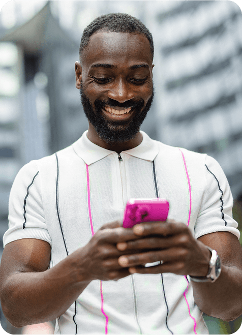 A person using their phone