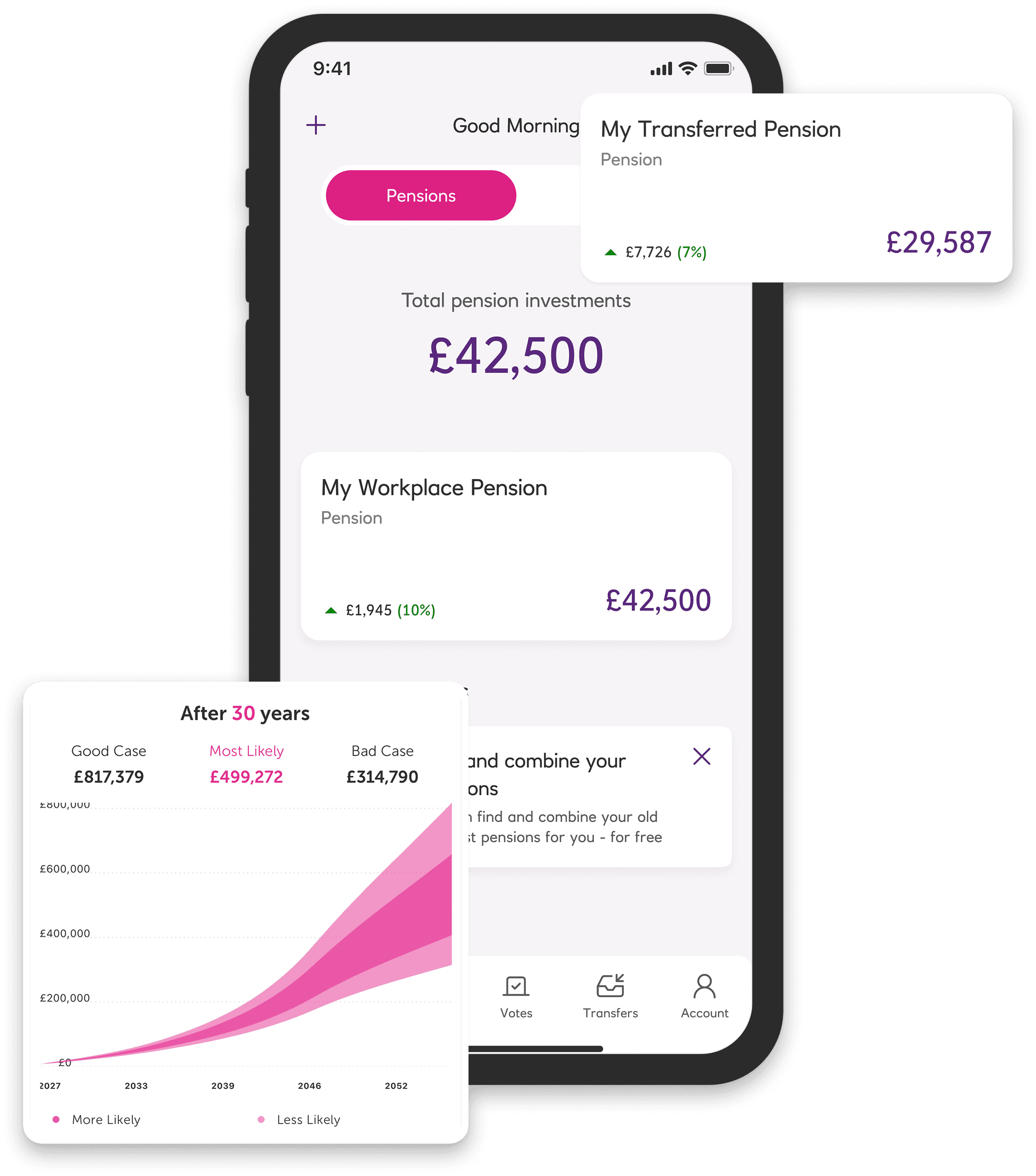 Pension transfer screen
