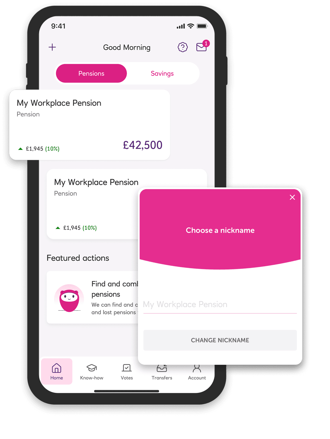 Cushon app pension pot screenshot